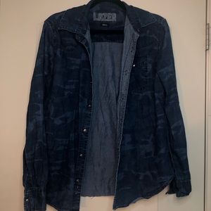 Camo Jean Button Down Long Sleeve